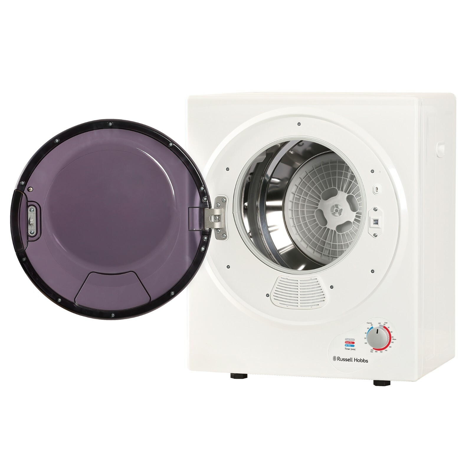 Russell Hobbs RH3VTD800 White 2.5kg Compact Mini Vented Portable Tumble