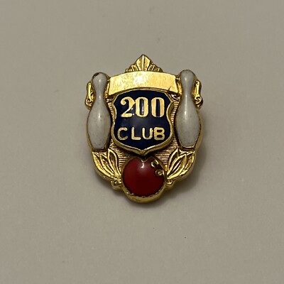 Vintage 3D 200 Club Bowling Award Enamel Lapel Hat Pin VHTF See Desc.