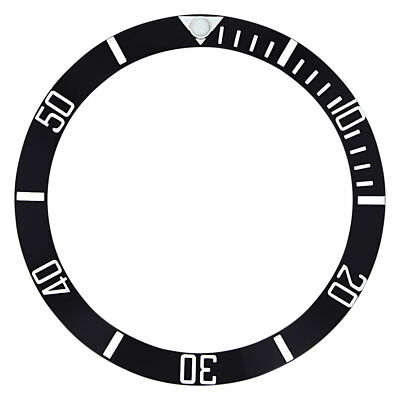 BEZEL INSERT CERAMIC FOR GINAULT OCEAN ROVER 2 Ref. 201076LSCN ENGRAVED # BLACK