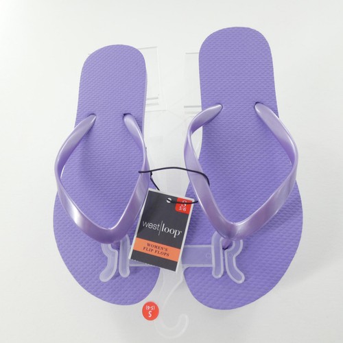 West Loop Women's Flip Flops Thongs Purple M (7-8) Sandals Shoes