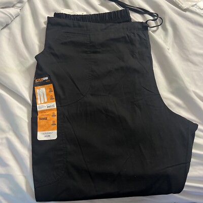 Scrubstar Core Essentials Collection Black Drawstring Scrub Bottoms Women's 3XL