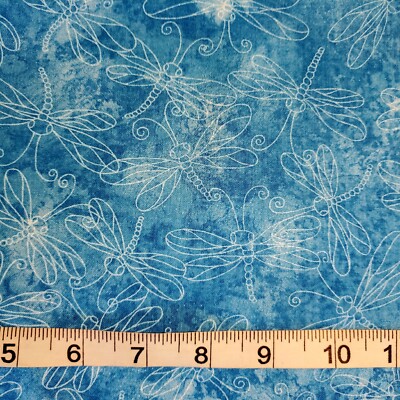 Fabric 100% Cotton  Dragonflies Dragonfly Teal FQ HY BTY  Garden Summer Spring