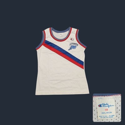 Vintage 80s Lady Champion Track Jersey Southington Womens M Winged Foot White