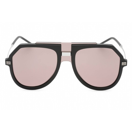 Pre-owned Dolce & Gabbana Men's Sunglasses Matte Black Full Rim 0dg6195 25257n In Purple Brown