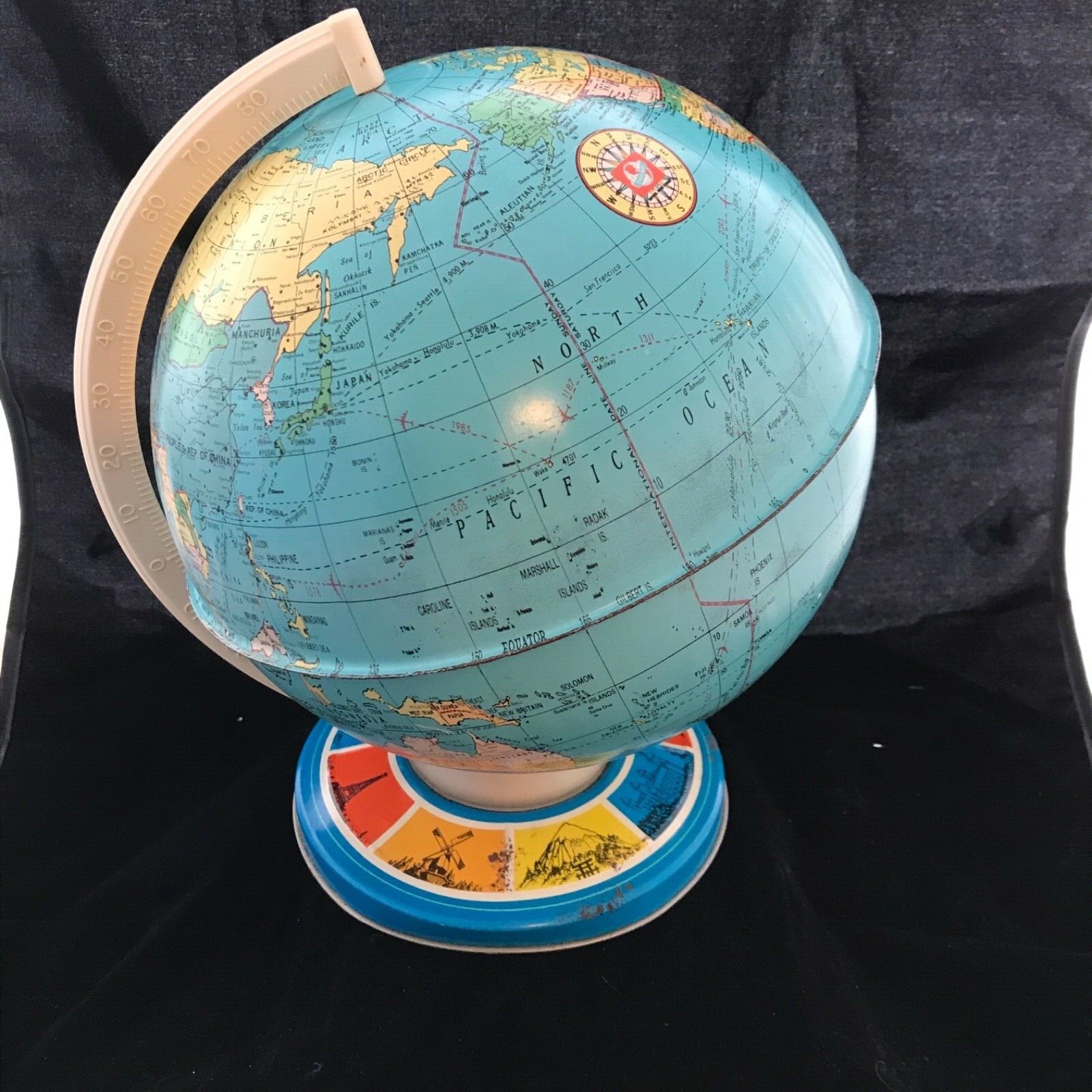 Vintage Ohio Art Metal Globe 1960s