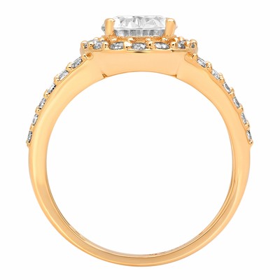 Pre-owned Pucci 2.24 Ct Oval Cut Halo Solitaire Engagement Bridal Wedding Ring 14k Yellow Gold In White/colorless