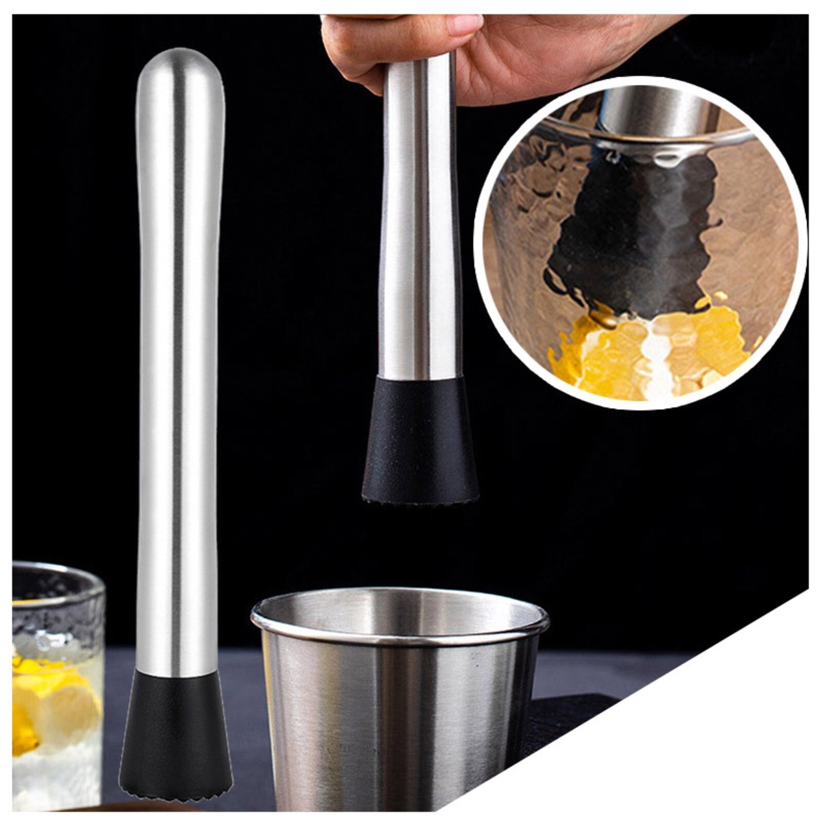 Wireless Hand Mixer Cocktails Stainless Steel Muddler For Old Fashioned Bitters