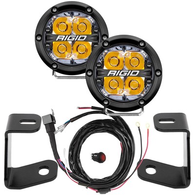 Rigid 360 4'' Spot Pillar Hood LED Light Amber Backlight for 15-20 F-150, Raptor