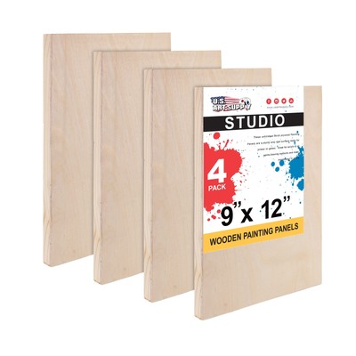 9'' x 12'' Studio 3/4'' Profile Depth Artist Wood Pouring Panel Boards Pack of 4