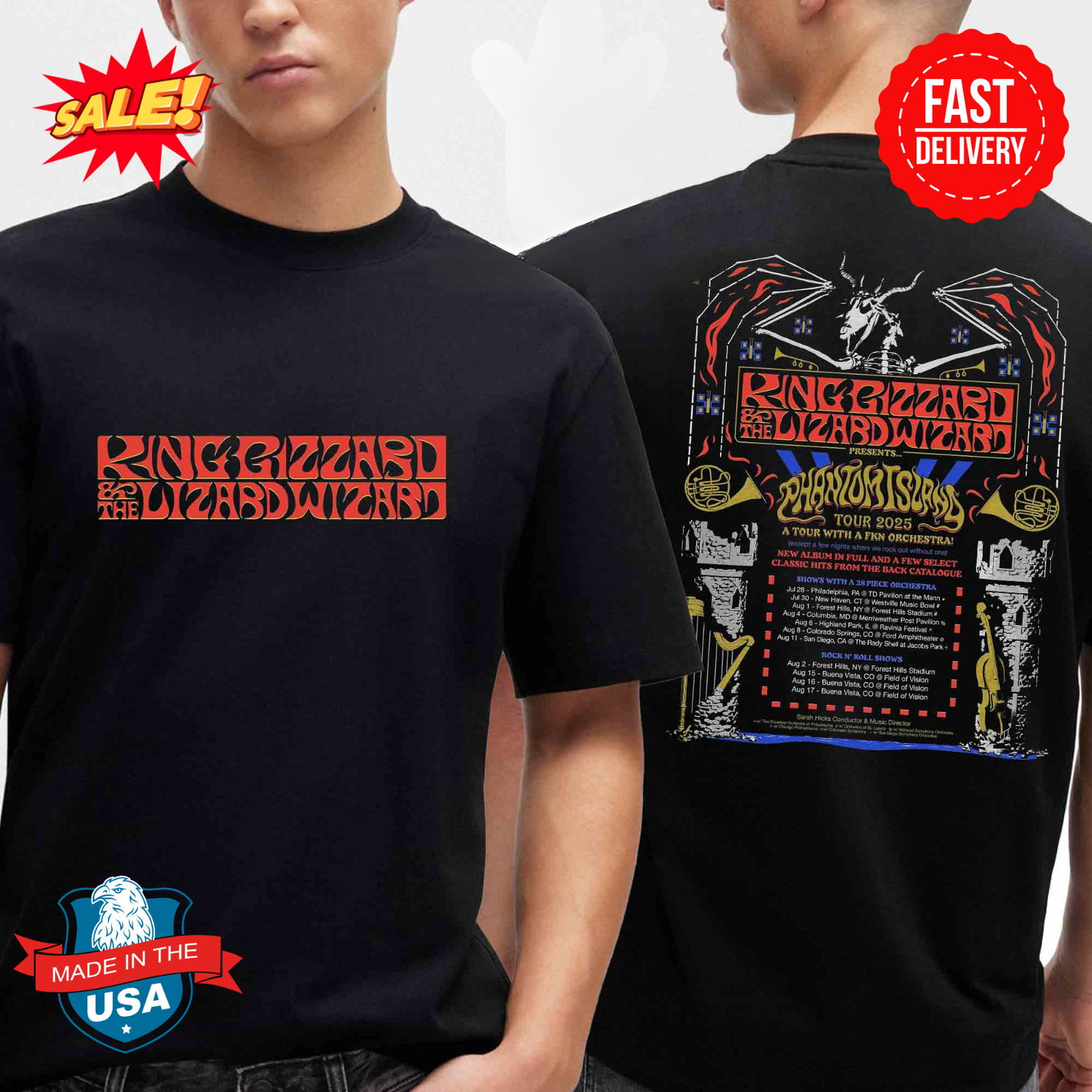 GEZAN Tシャツ XL King Gizzard And The Lizard Wizard Phantom Island Tour 2025