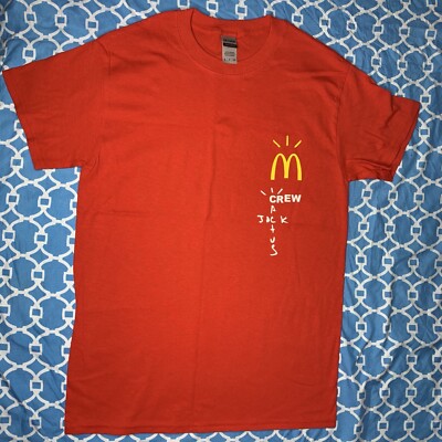 Authentic Travis Scott X McDonalds Crew Cactus Jack T Shirt Size 2XL New