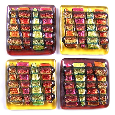 DICHROIC Glass Cabinet Knobs Drawer Pulls Gold Red Copper Amber Bathroom Kitchen