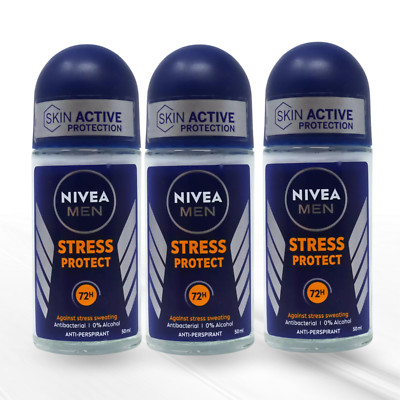 Nivea Men 72h Stress Protect Anti-Perspirant - 1.69 fl oz (Pack of 3)