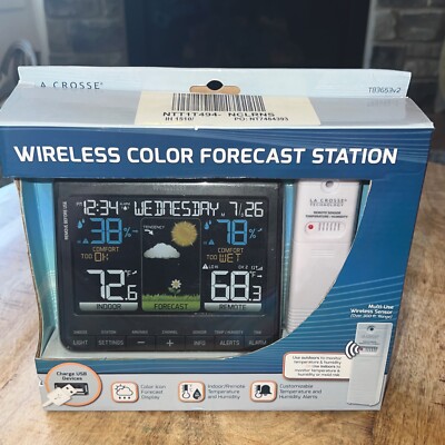 new La Crosse Technology Wireless Color Weather Forecast Station T83653v2 t83653