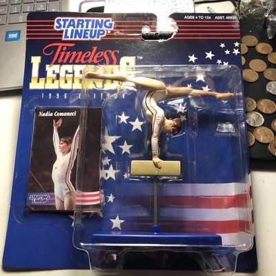 1996 Starting Lineup Olympic Gymnast Nadia Comaneci Figure plus Card