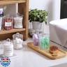 4 Pack Acrylic Qtip Holder Dispenser for Cotton Swabs, Balls, Pads, Floss Picks- Small Clear Plastic Canister Apothecary Jar Set, Bathroom Essentials Accessories Decor, Vanity Makeup Storage Organizer