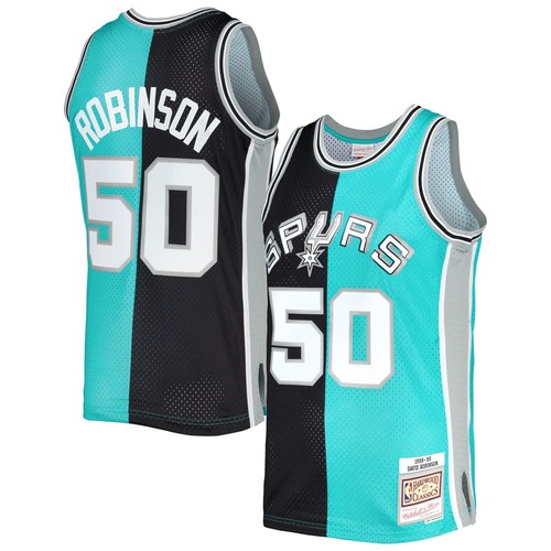 

MITCHELL - NESS РАЗДЕЛЕННАЯ ФУТБОЛКА NBA SWINGMAN SAN ANTONIO SPURS 1998 ДЭВИД РОБИНСОН, Black/teal