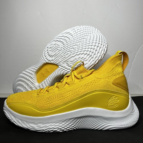 Under Armour Curry Flow 8 Yellow Basketball Shoes Boys Size