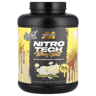 Nitro-Tech  Whey Gold, Banana Cream, 5 lbs (2.27 kg)