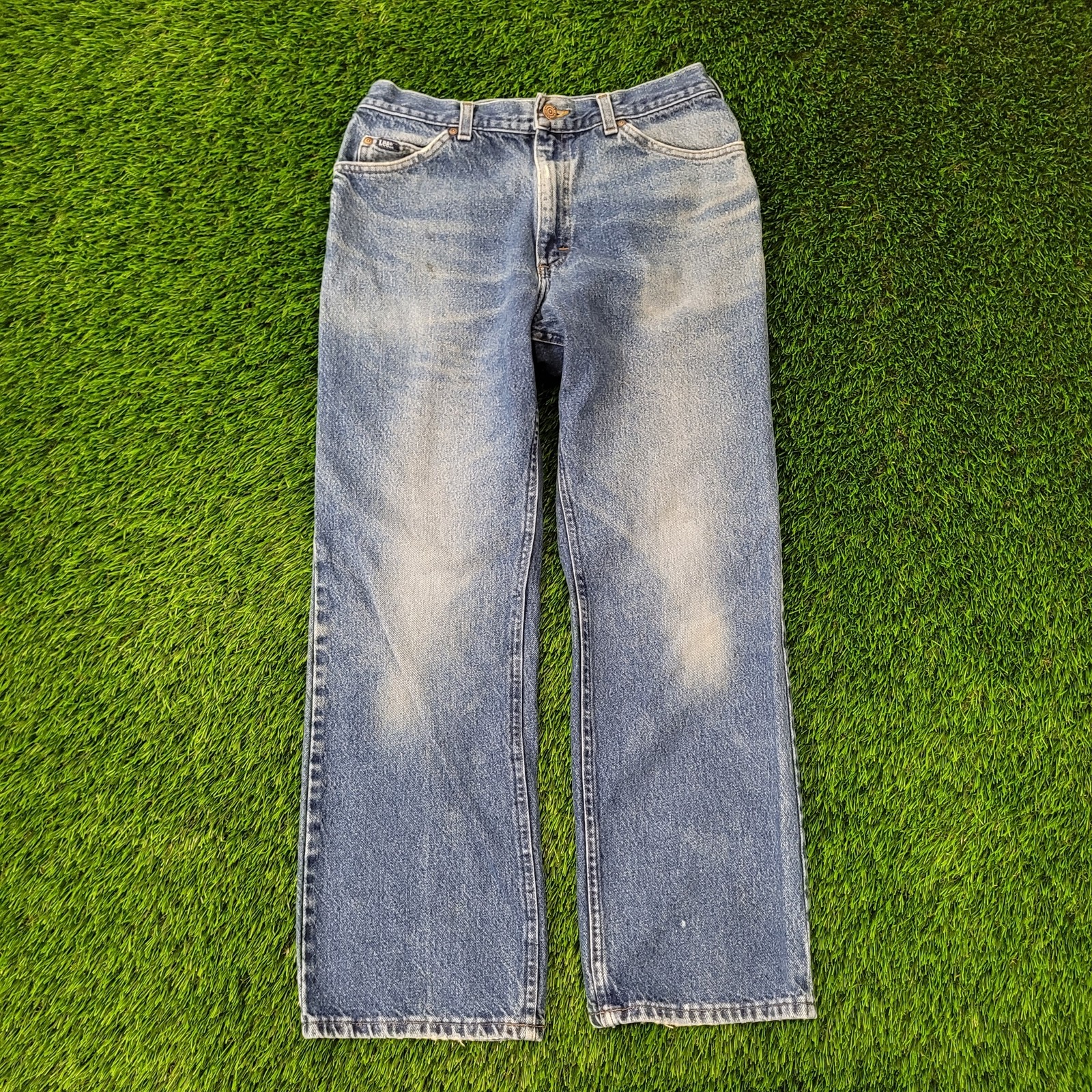 Vintage LEE 1989 High-Waist Jeans Women 12 32x30 Whiskered Faded-Thigh Stonewash Vintage LEE 1989 High-Waist Jeans Women 12 32x30 Whiskered Faded-Thigh Stonewash