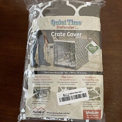 Dog Crate Cover by Midwest Quiet Time Defender Series Geometric Brown- 30" Med