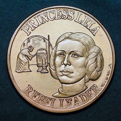 Vry Rare 1984 Kenner Star Wars Power of The Force Princess Leia Bronze POTF Coin