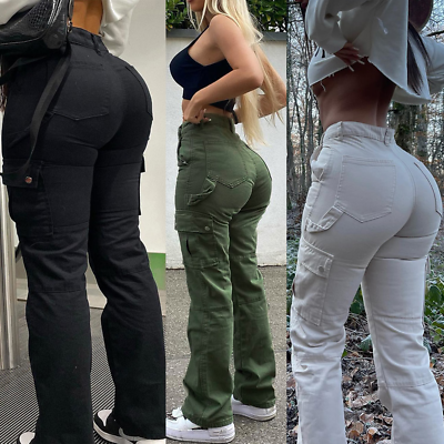 Womens Cargo Pants Black Green Tan - Womens Hipster Cargo Pants