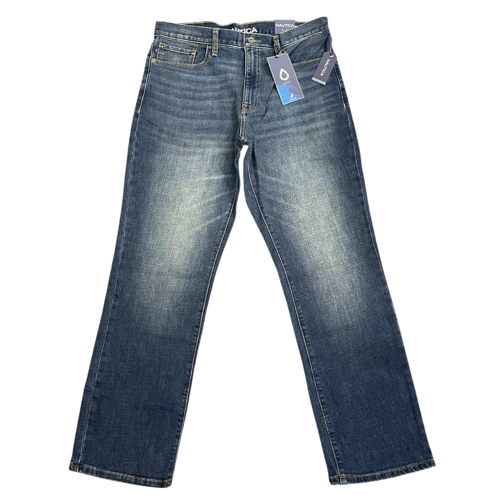 NWT Nautica Men's Original Relaxed Straight Stretch Denim Jeans 4 Colors All Siz