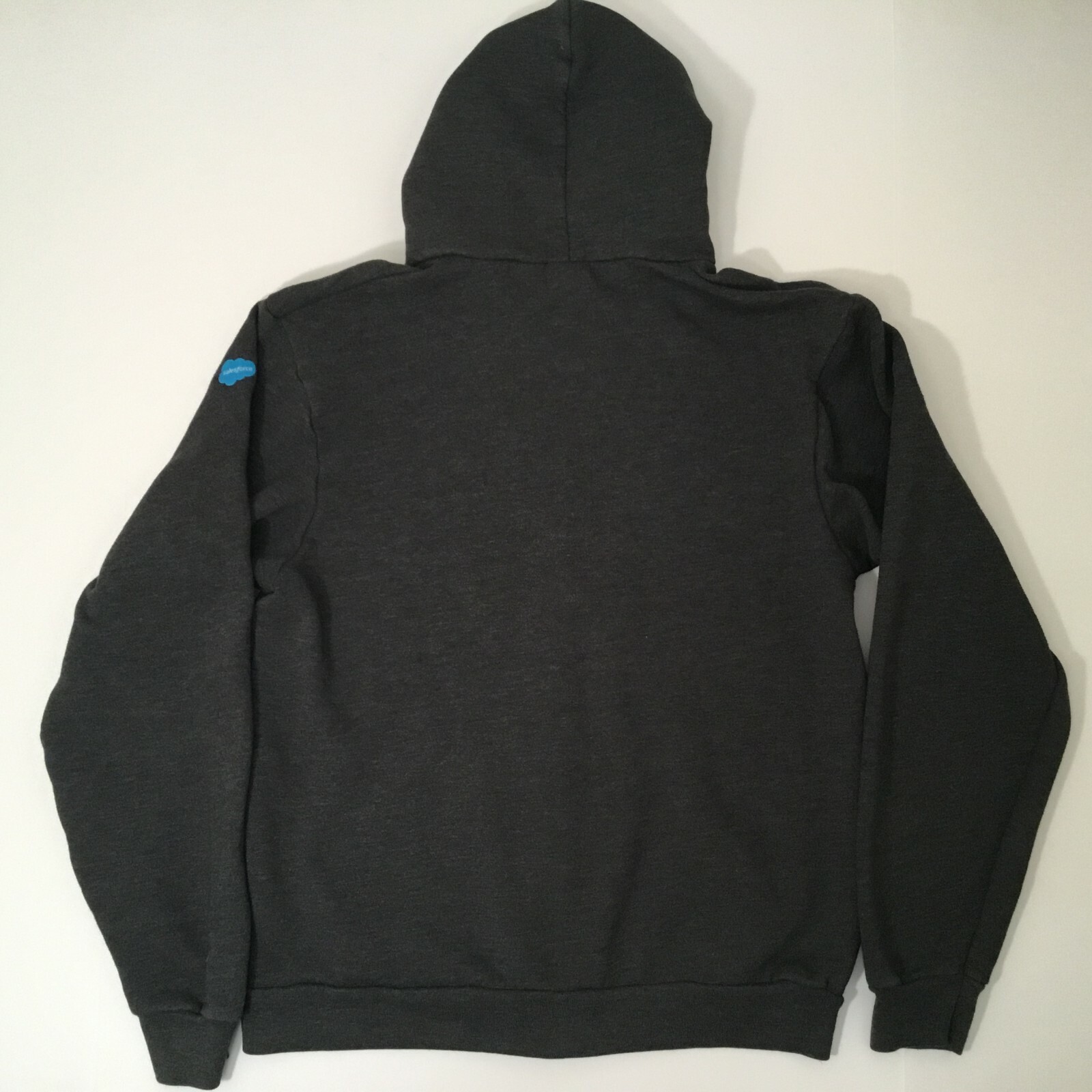 Medium Fleece Hoodie Gray Full Zipper Graphic