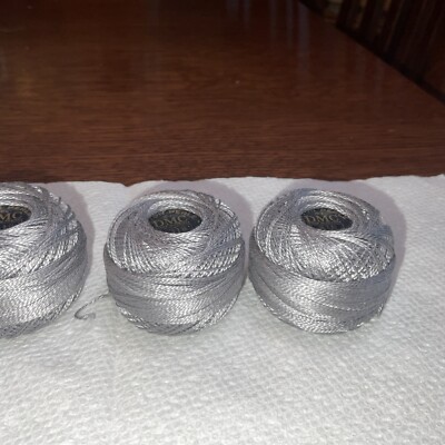 Lot Of 3 DMC Pearl / Perle Cotton Thread Balls Size 8 Color 318