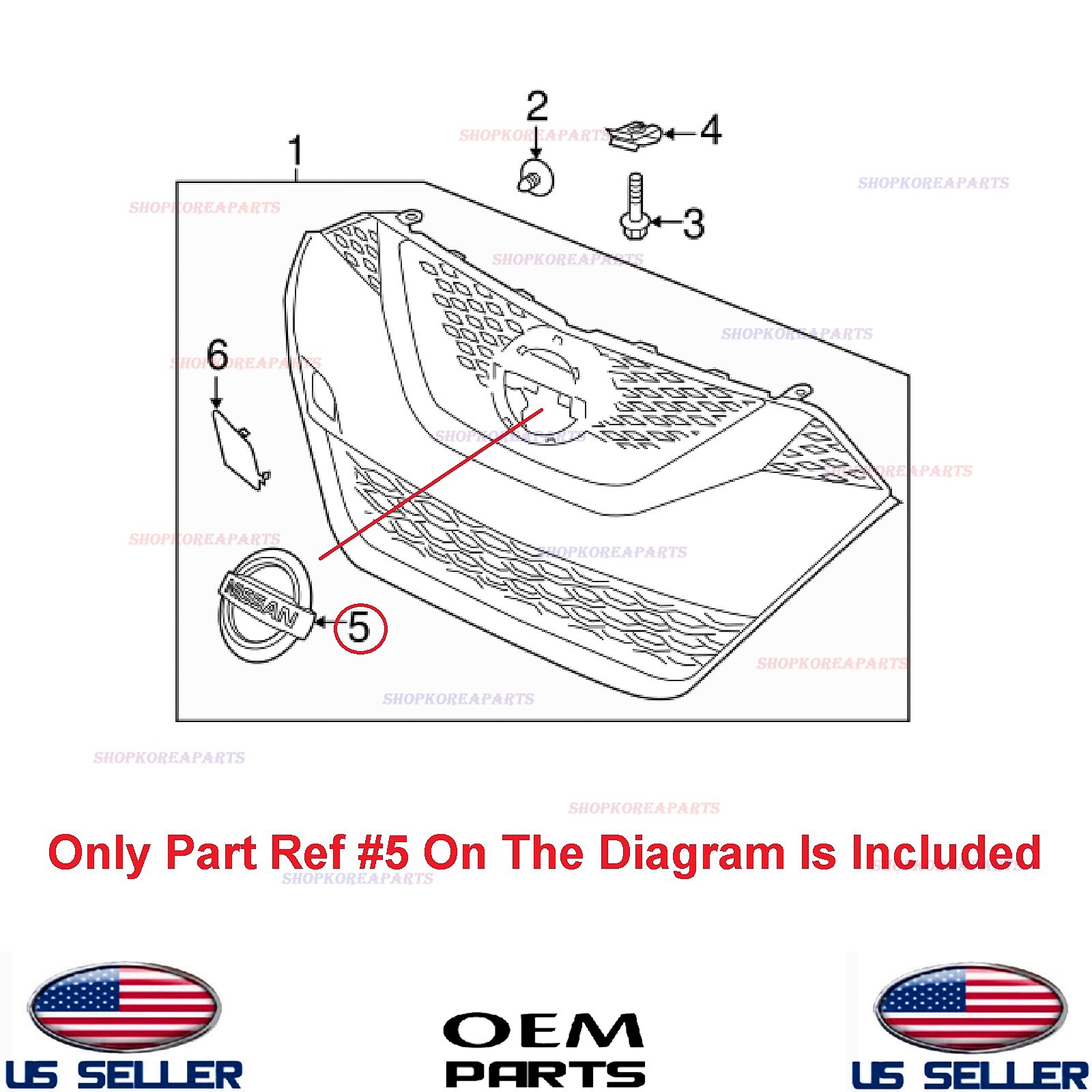 Genuine Radiator Grille Emblem with Front Camera Hole ⭐ Nissan Maxima 2016-2018