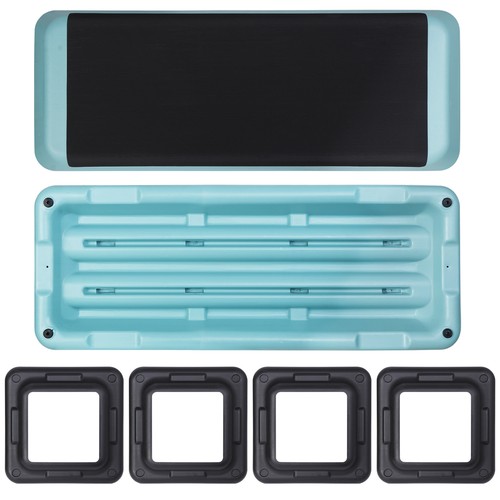 43'' Exercise Aerobic Step Platform Adjustable Fitness Stepper w/4 Risers Green