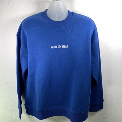 Topman Men's Oversized Crew Jumper with State of Mind Gothic Embroidery, Size M,