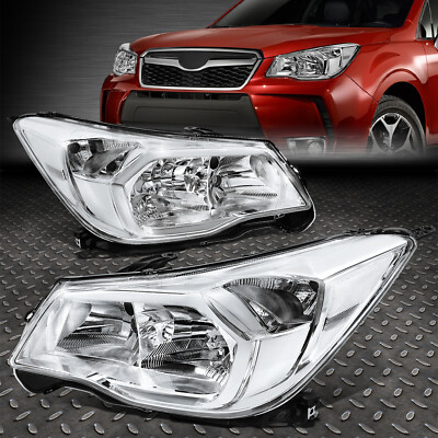 ДЛЯ 14-16 ГАЛОГЕННЫХ ЛАМП SUBARU FORESTER С ХРОМИРОВАННЫМ КОРПУСОМ И ПРОЗРАЧНЫМИ УГЛОВЫМИ ФАРАМИ