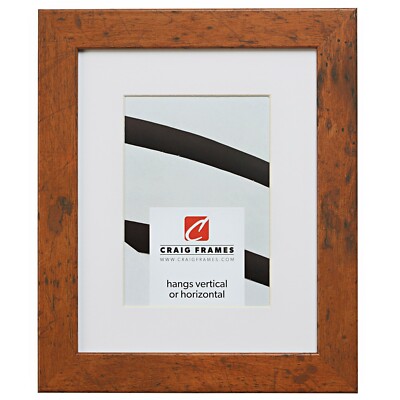 Craig Frames, 1.25'' Rustic Light Walnut Brown Picture Frame With a Single Mat
