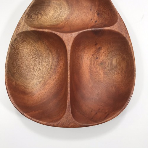 Hand Carved Wooden Pineapple Divided Serving Dish tray Made from Kamani Wood