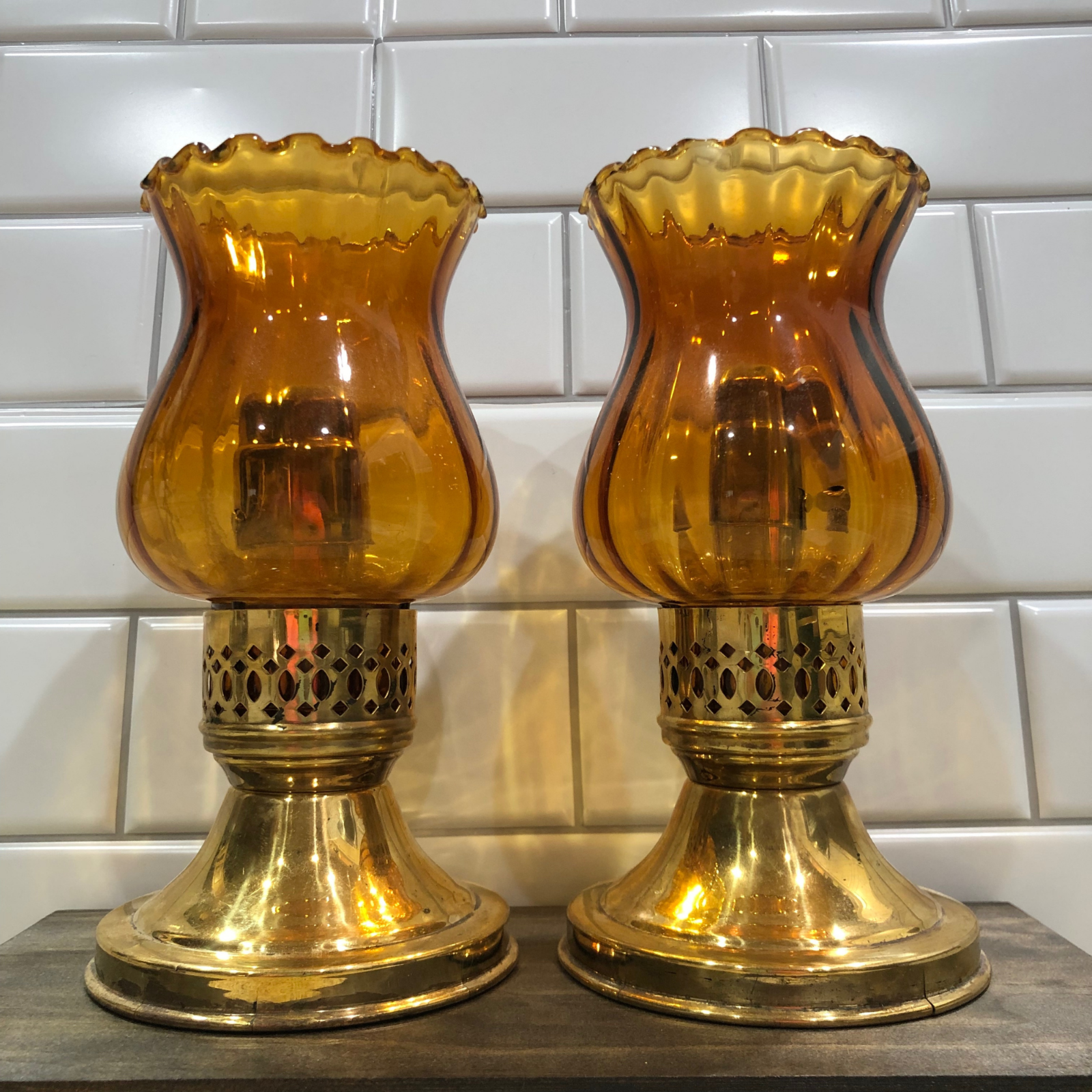 Rare Vintage Brass Mason Candlelight Co. Candlestick Holders