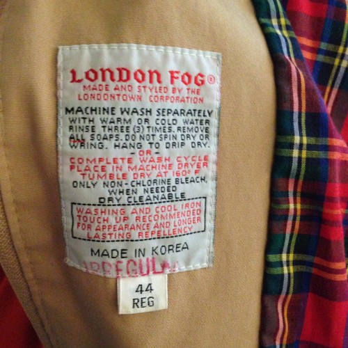 Vintage Mens London Fog Beige All Weather Jacket 44 Long  Large Beige