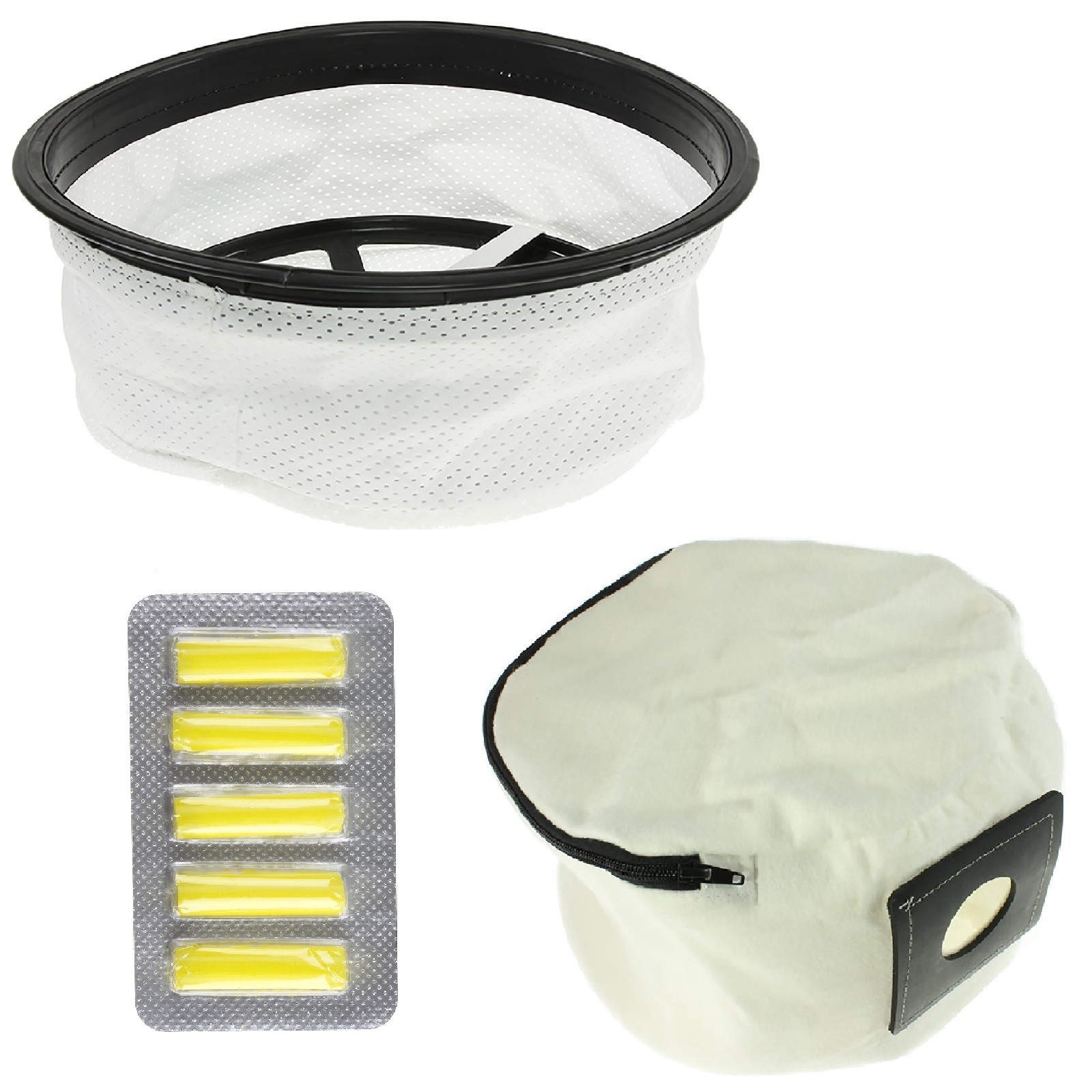 Reusable Zip Up Dust Bag & Round Cloth Filter Freshener For Numatic