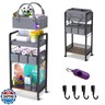 JRANBRJS 2IN1 Baby Diaper Caddy Organizer-3 Tier Rolling Storage Cart with Dividers - Bedside Diaper Caddy Cart for Baby Nursery Newborn Essentials-Mobile Utility Carts with Wheels for Changing Table