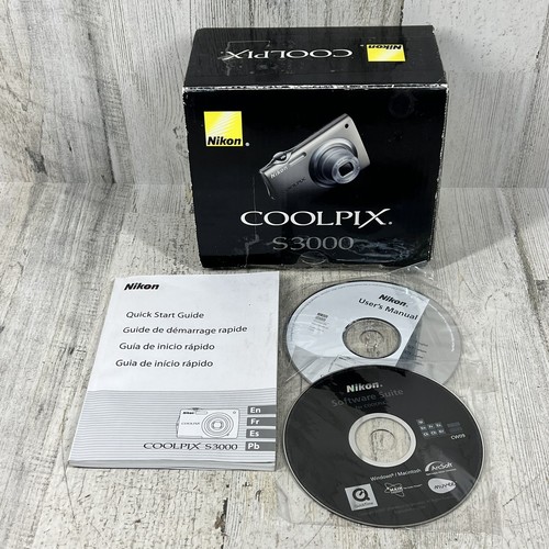 Nikon COOLPIX S3000 Box User Manual & CD's NO CAMERA | eBay