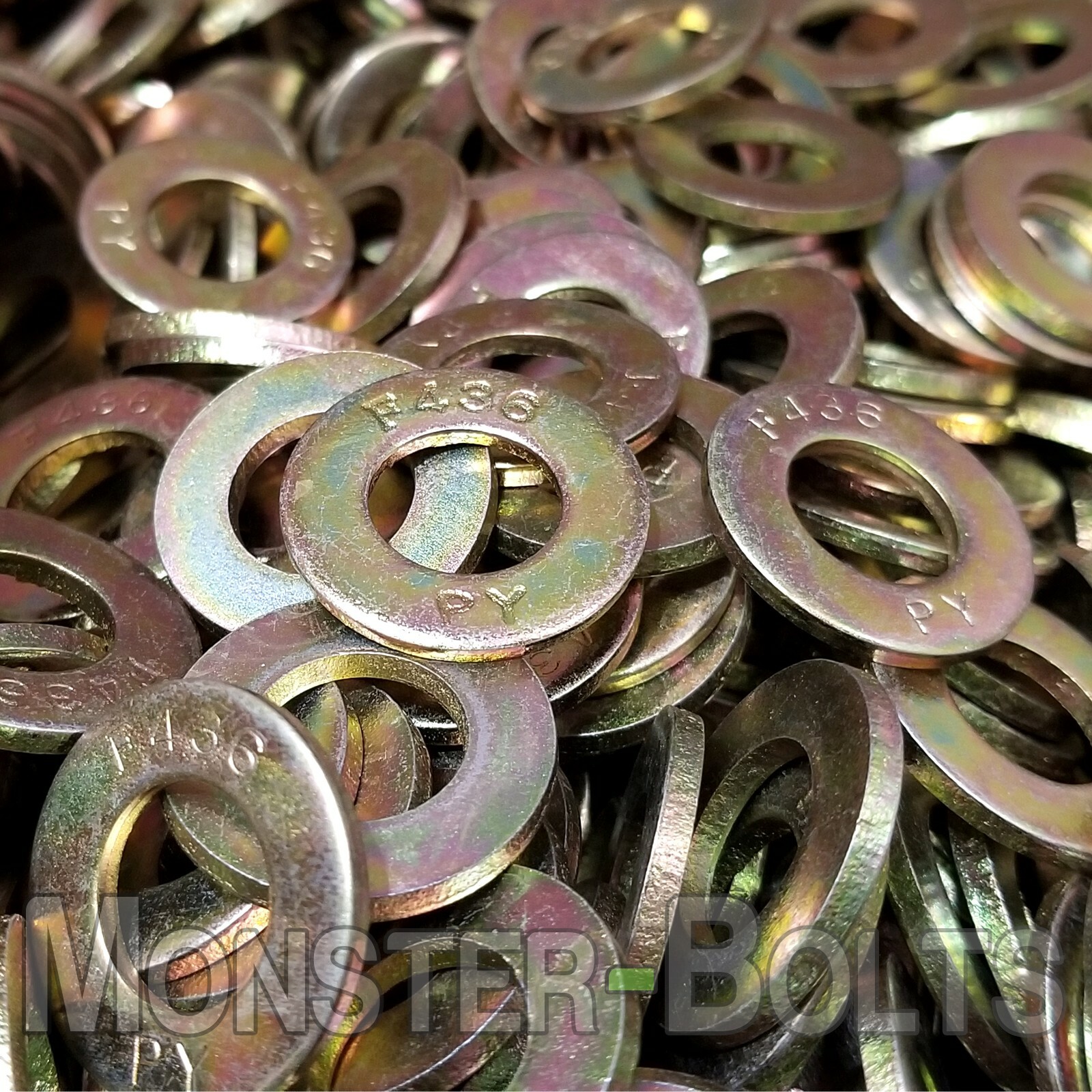 F436 Structural Flat Washers Zinc Yellow 1/4, 5/16, 3/8, 7/16, 1/2, 9/16 5/8 3/4