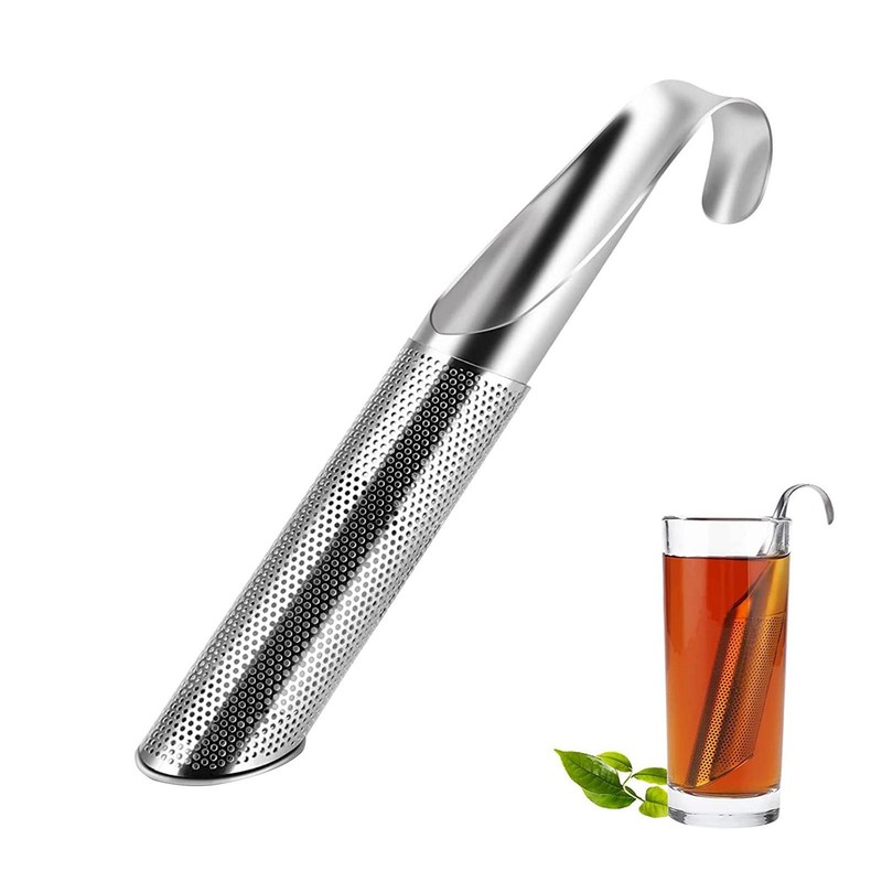 Infuser Stainless Steel Stick Pipe Tea Steeper Strainer Loos