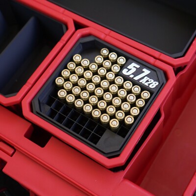 5.7x28mm Milwaukee Bin Insert for Deep Packout - Ammo Box Organizer Storage