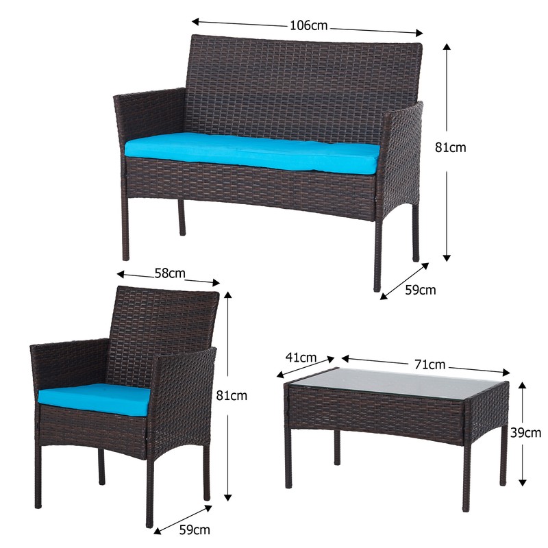 4 Stk Gartenset Set Möbel Gartenmöbel mit Bank Stühlen Tisch