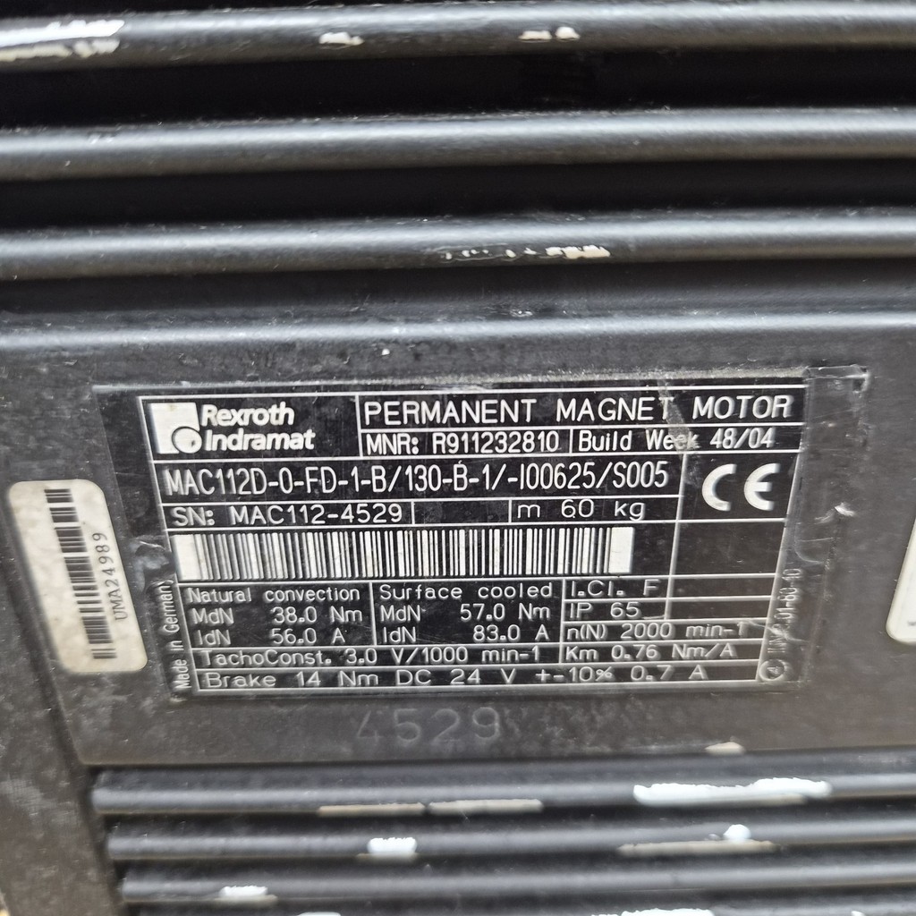 Rexroth R911232810 MAC112D-0-FD-1-B/130-B-1/-I00625/S005 Indramat Servo Motor  — 3