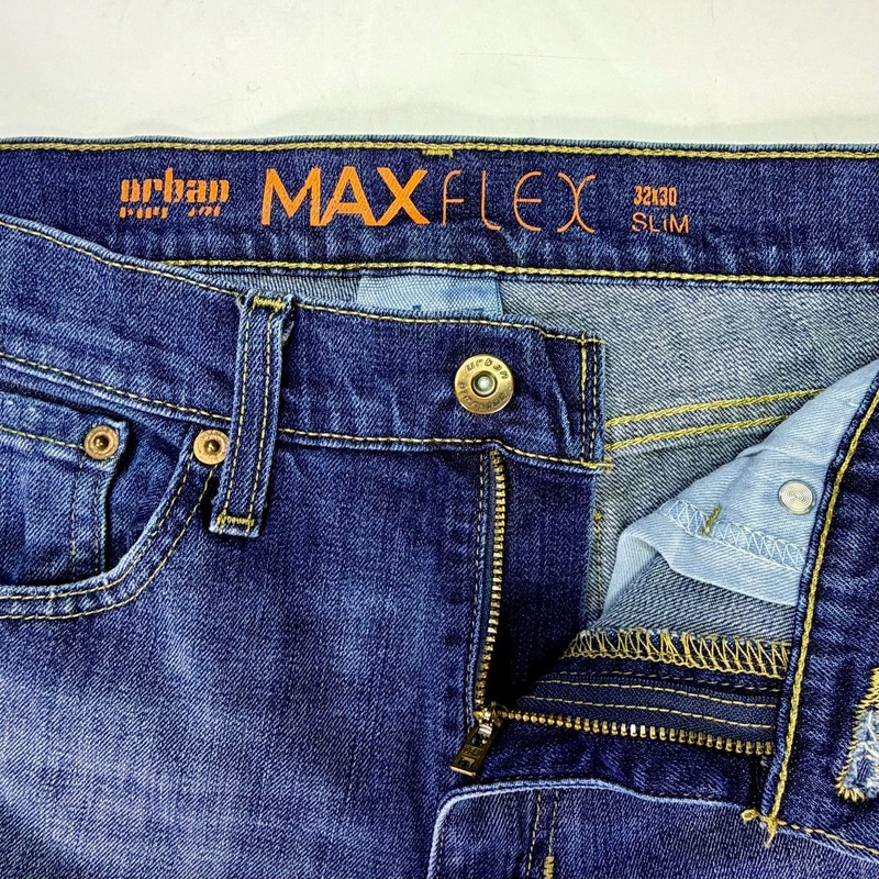 Urban Pipeline Max Flex Men's Slim Fit Blue Denim Jeans 32 x 30