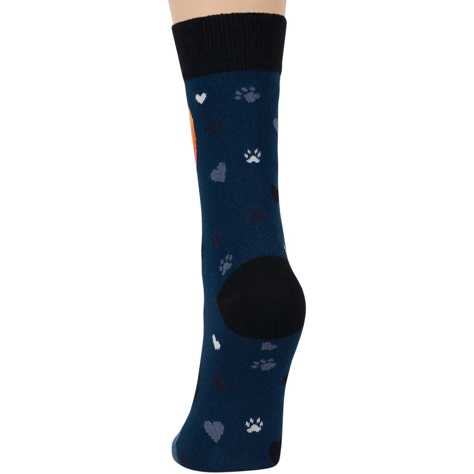 Women Cotton Crew Socks-4 Pack Medium- Cat Love Heart Moon-Navy Blue Grey - Picture 8 of 13