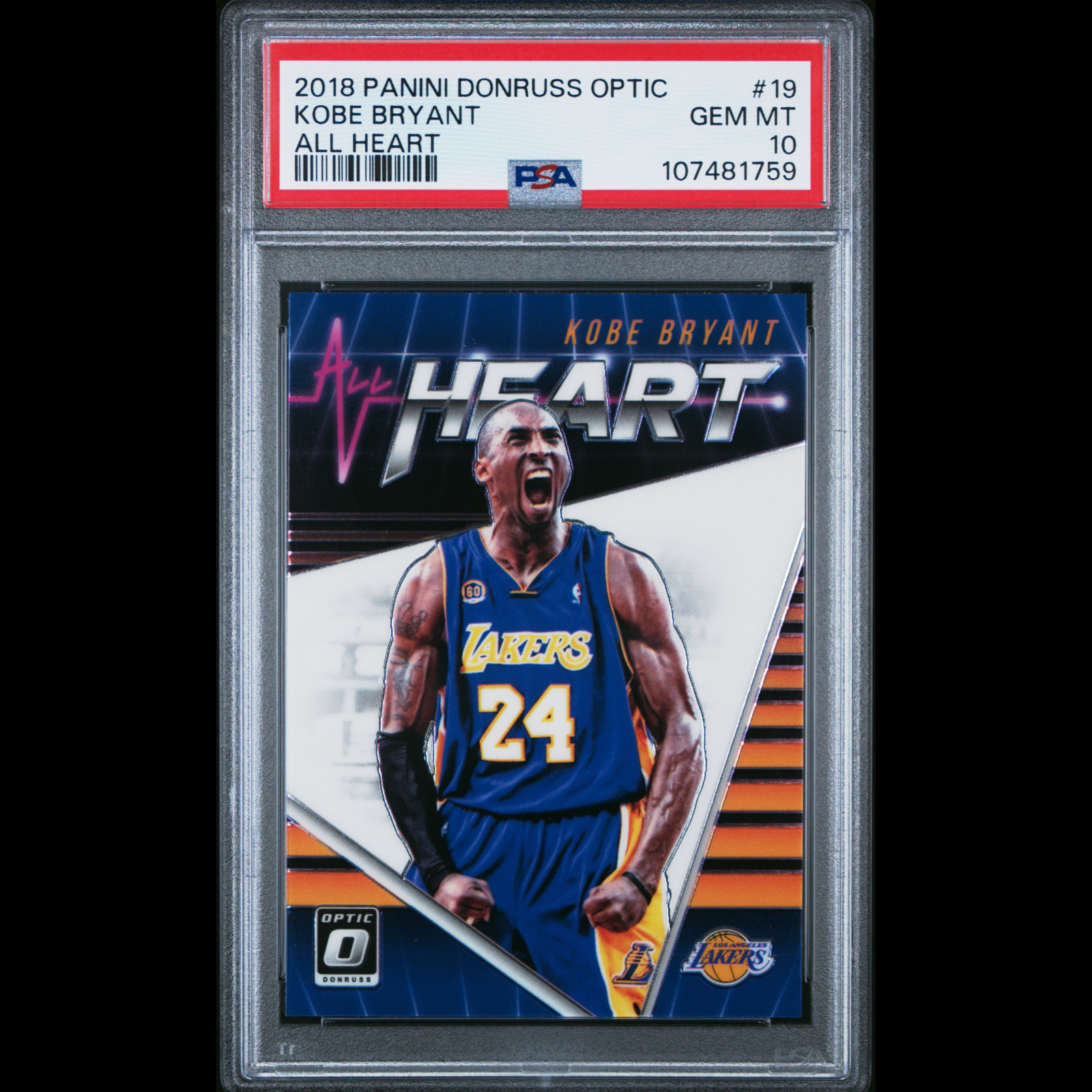 その他 Kobe Bryant Limited Edition PSA 10 2018 Donruss Optic Kobe Bryant All Heart #19 PSA 10 GEM MT