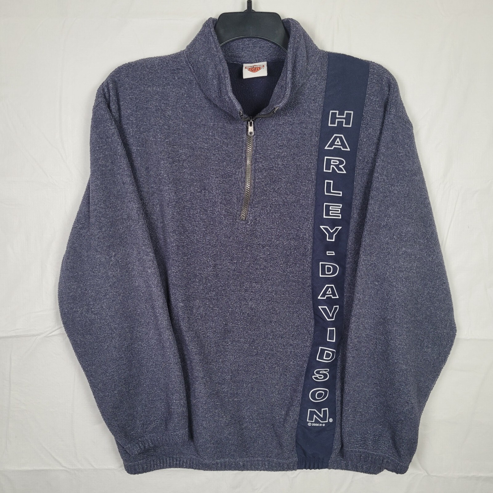 Y2K Harley Davidson Quarter Zip Fleece Jacket Men's Large